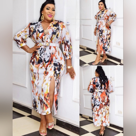 🩶A12 NWT - Brown & Black Neutral Color Floral Print Dress - Picture 3 of 3